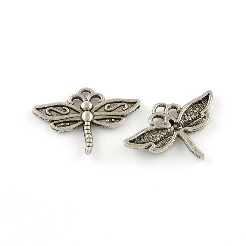 Antique Silver Dragonfly Charms – Tibetan-Style Zinc Alloy (Pack of 6) The Pink Bead Shop