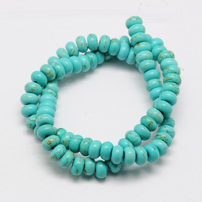 Turquoise Synthetic Rondelle Beads 4x2mm – 15.5” Strand | The Pink Bead Shop Canada