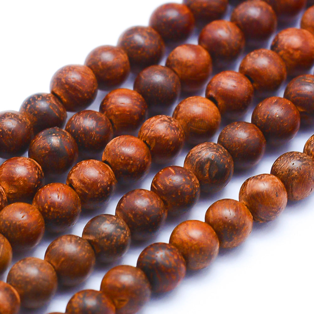 Wood Dyed Natural Beads – Round 8mm The Pink Bead Shop