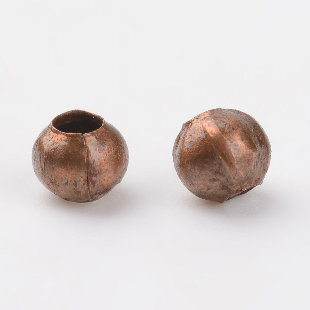 Red Copper Round Spacer Beads – 3mm – 20g | The Pink Bead Shop Canada