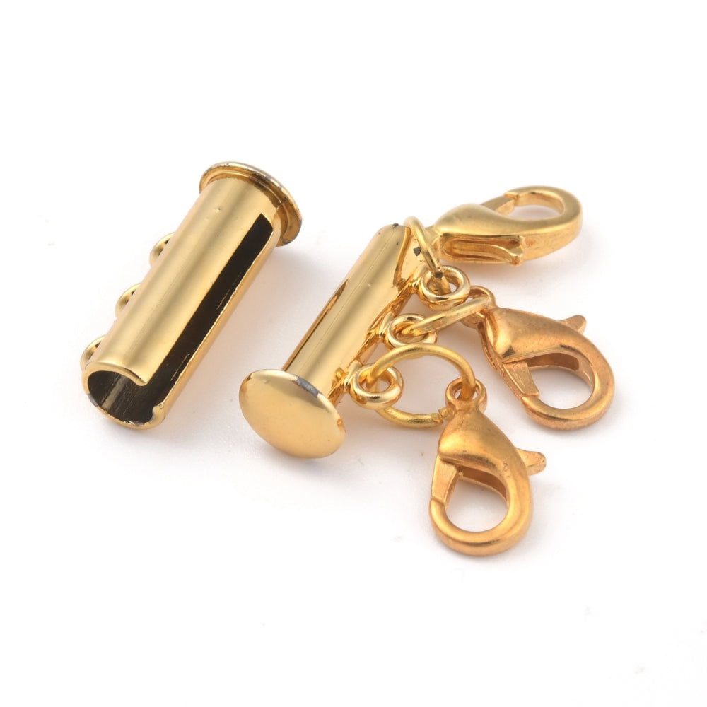 3-Strand Magnetic Slide Lock Necklace Clasp – Gold or Platinum – Sold Individually | The Pink Bead Shop Canada