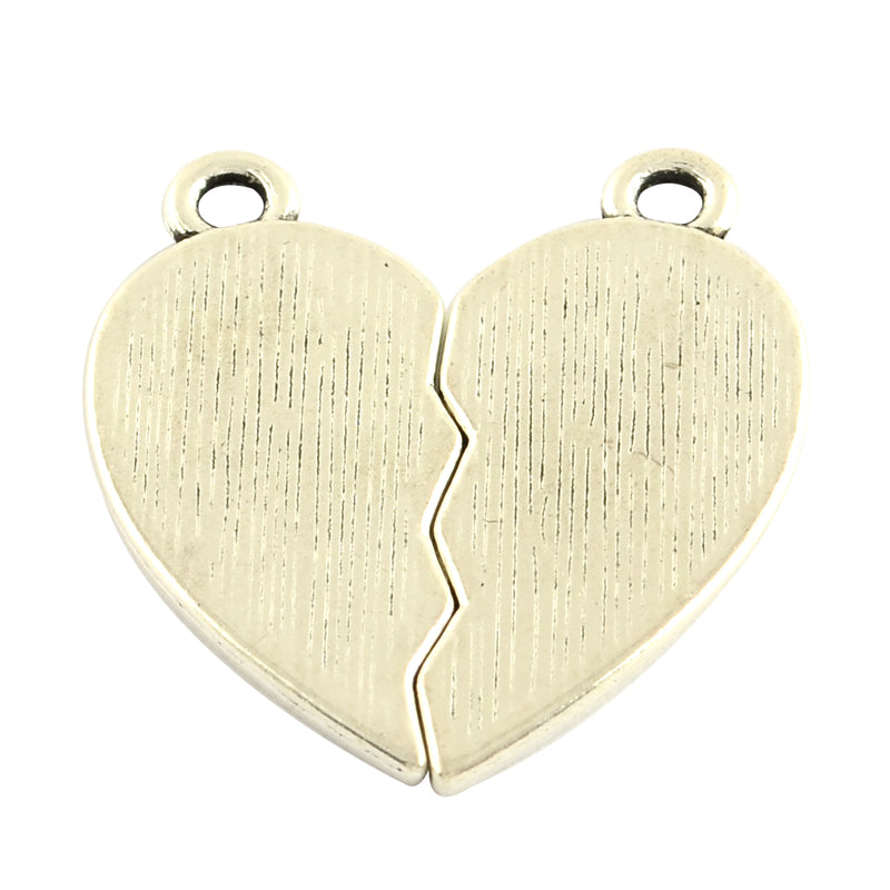 Best Friend Split Heart Charm Set | The Pink Bead Shop Canada
