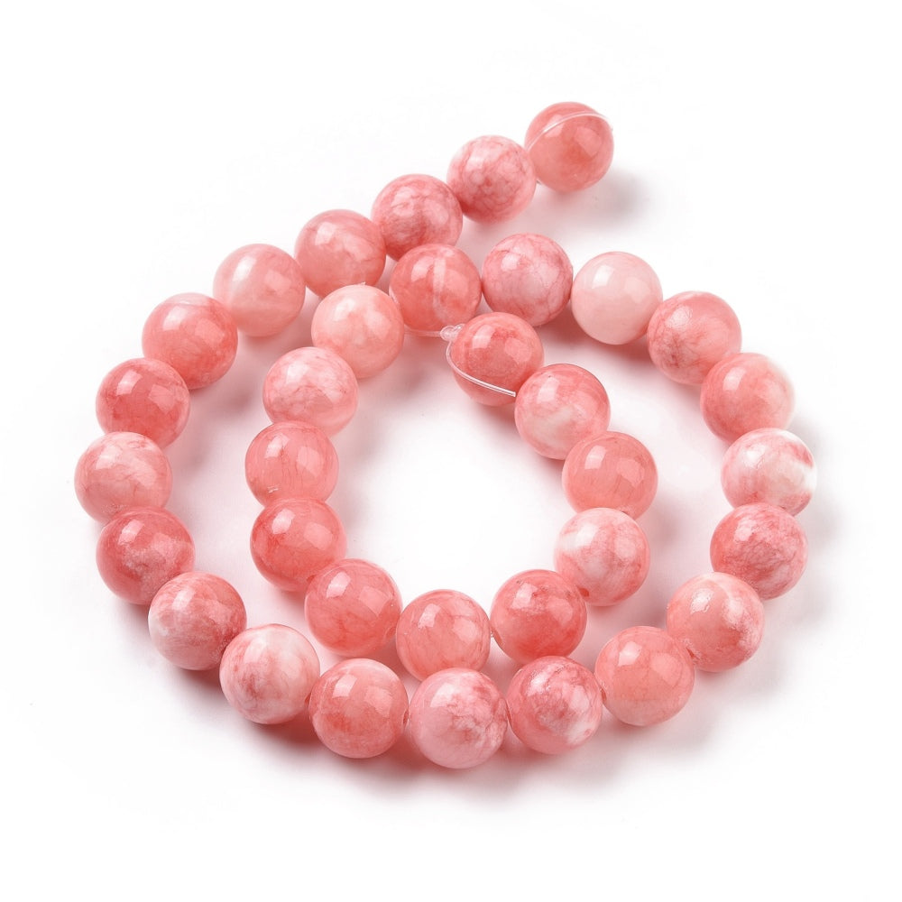 Persian Jade Bead Strands 8MM Dyed Round Pink