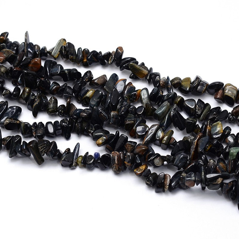 Blue Tiger Eye Chip Bead Strand