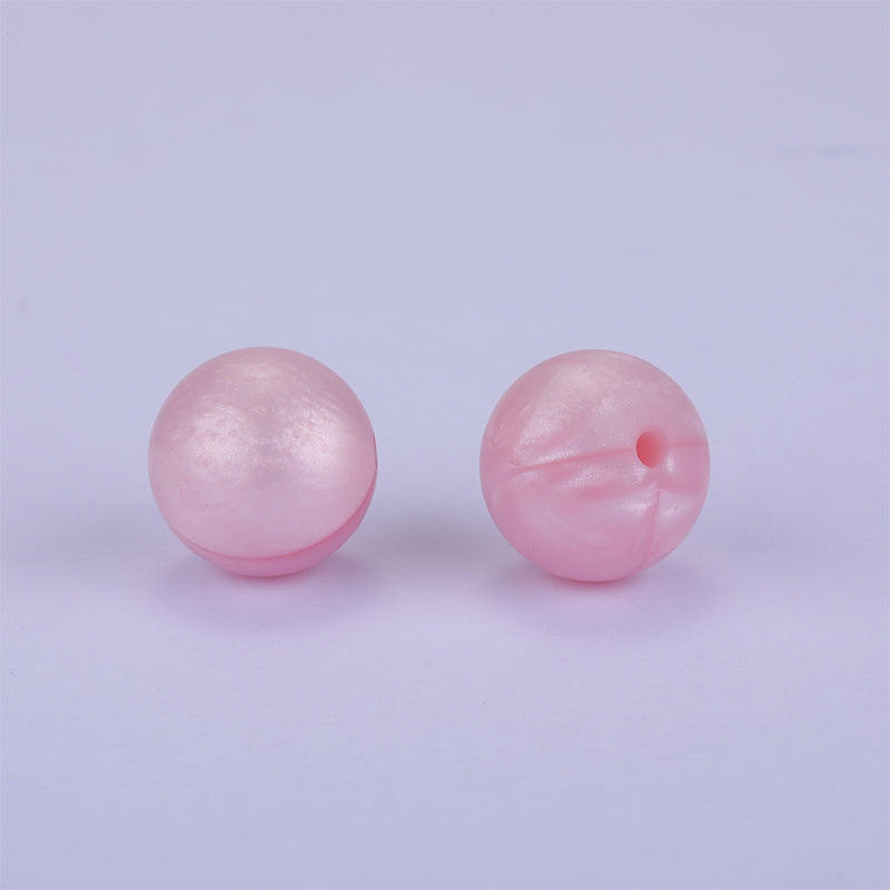 Pearl Pink Silicone Beads 15mm
