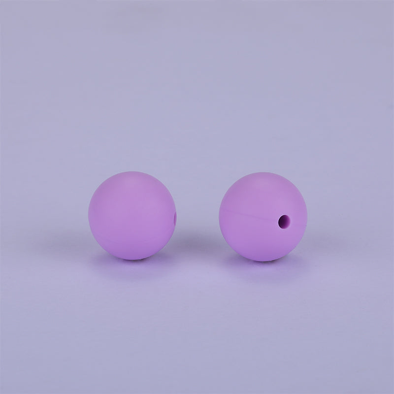 Lavender Silicone Beads 15mm