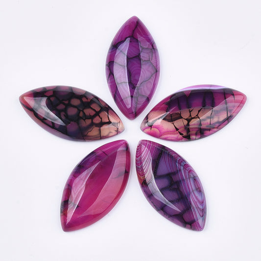 Natural Dragon Veins Agate Cabochons, Dyed, Horse Eye