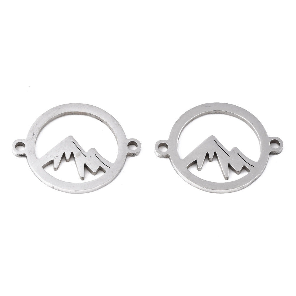 Mountain Stainless Steel Connector Rose Gold and Stainless Steel Color