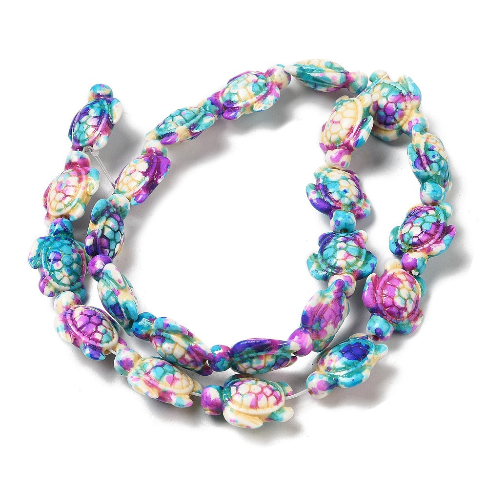 Sea Turtle Synthetic Turquoise Dyed Beads Strands