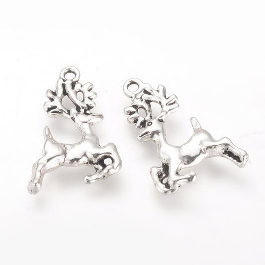 Tibetan Style Alloy Charm Reindeer 4pack