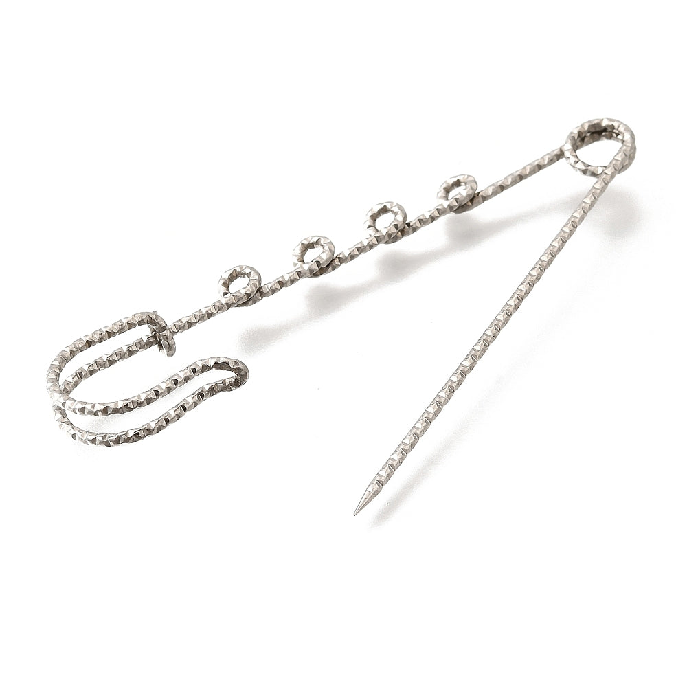 Safety Pin Brooch Findings Stainless Steel Gold & Silver Color