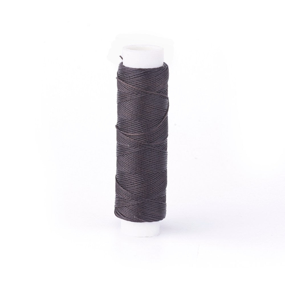 Round Waxed Polyester Twisted Cord, Micro Macrame Cord, Coffee, Black, White