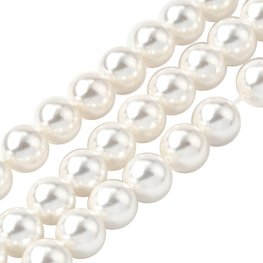 Rainbow Plated Shell Pearl Bead Strands, Grade A, Round, Old Lace 6 & 8MM SIZE