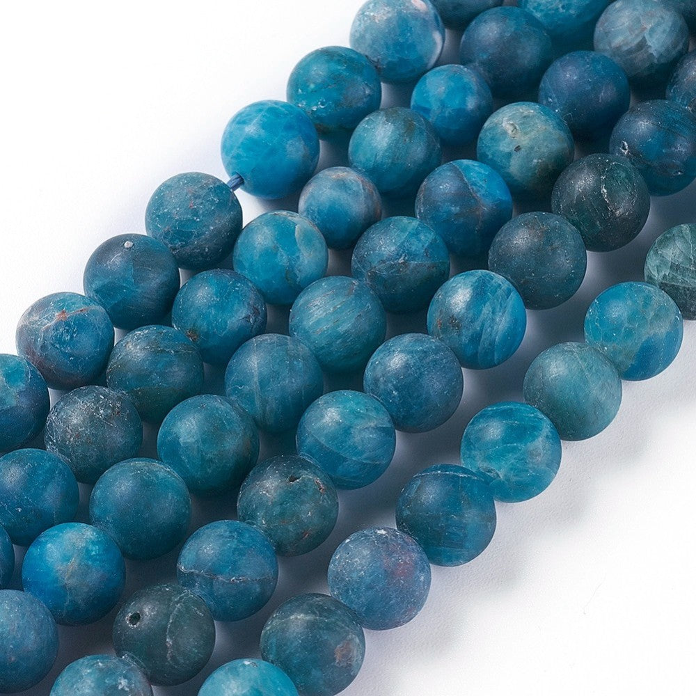 Apatite Bead Strands Frosted 8mm Natural
