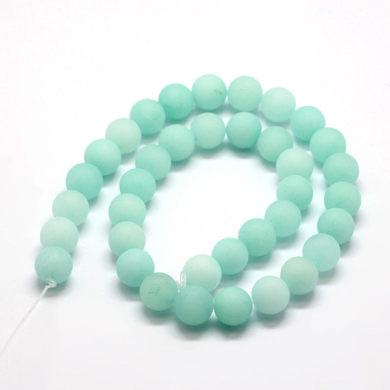 Malaysia Jade (Dyed Quartz) Frosted 8mm Pale Turquoise