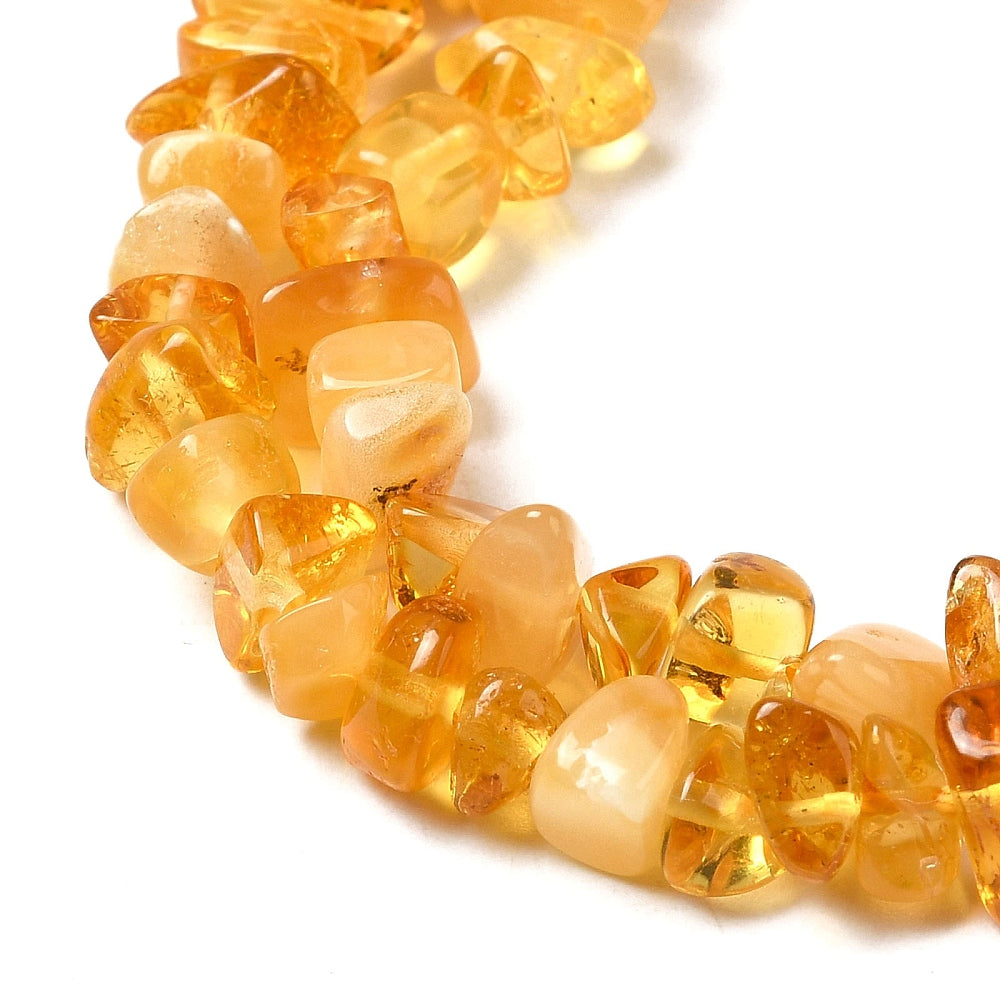 Amber Natural Chip Beads – Golden Honey Tones (5–8mm) The Pink Bead Shop