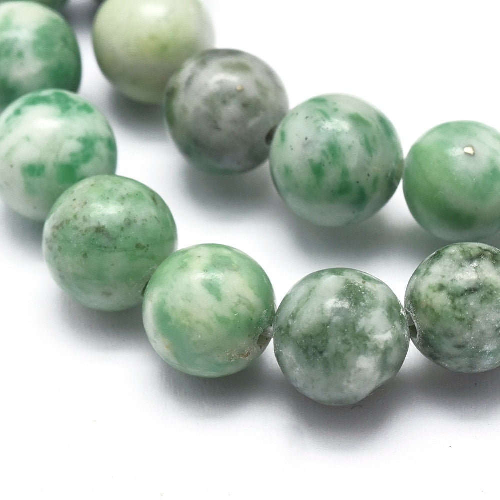 Green Spot Jasper Round Natural Asst Sizes