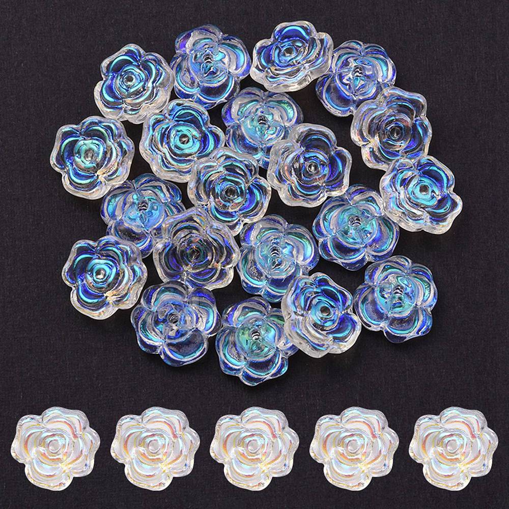 Flower Transparent AB Color Plated Clear 20Pack