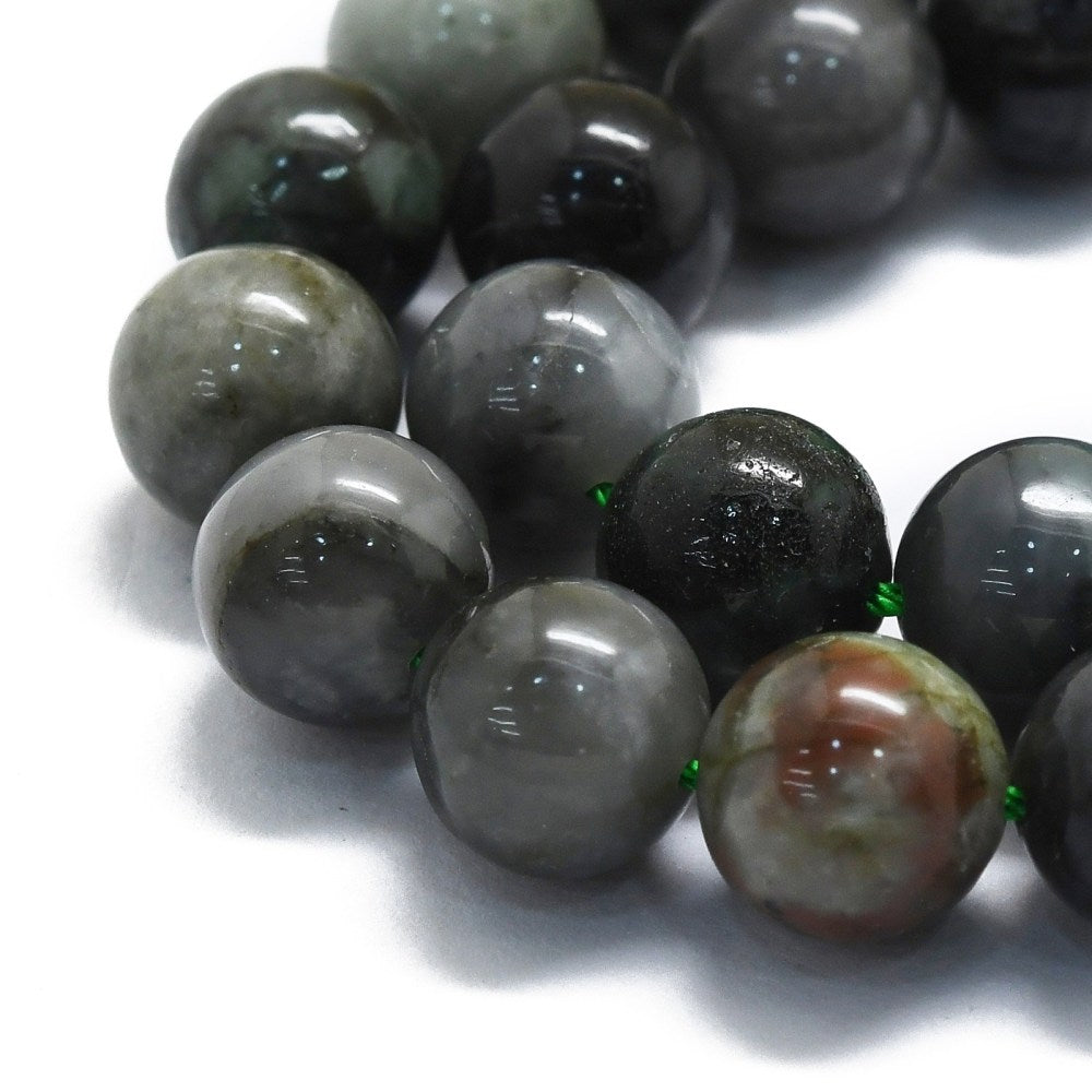 Natural Emerald Quartz Beads Strands, Round, 8mm