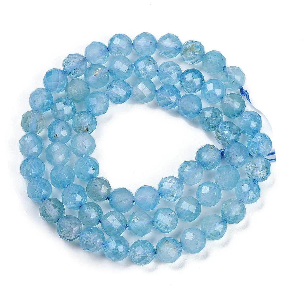 Blue Topaz Faceted Bead Strands 6mm