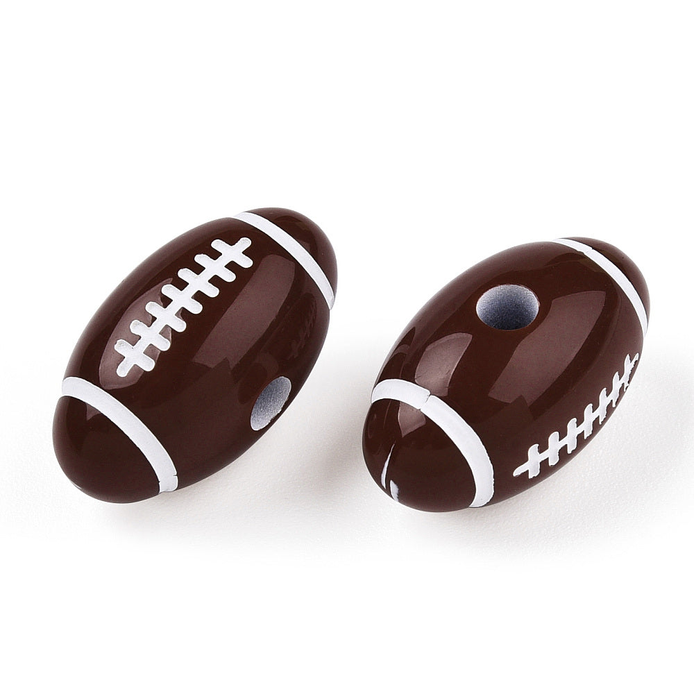 Football Craft Style Acrylic Beads Bulk