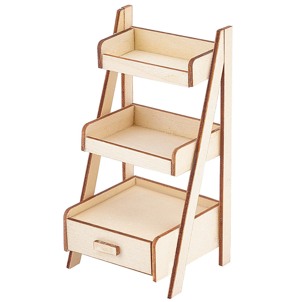 Mini Wood Storage Rack Furniture Model, for Fairy Garden
