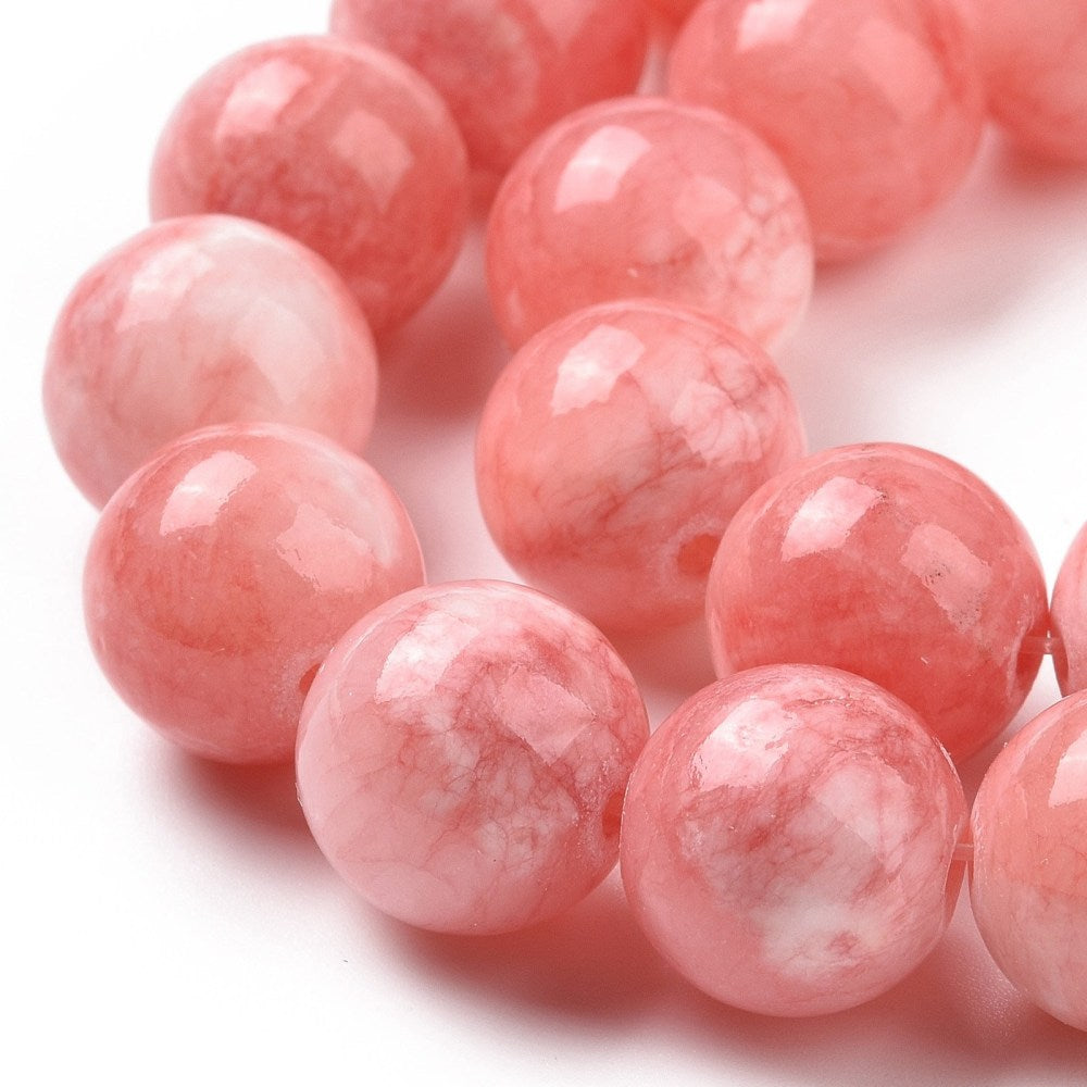 Persian Jade Bead Strands 8MM Dyed Round Pink