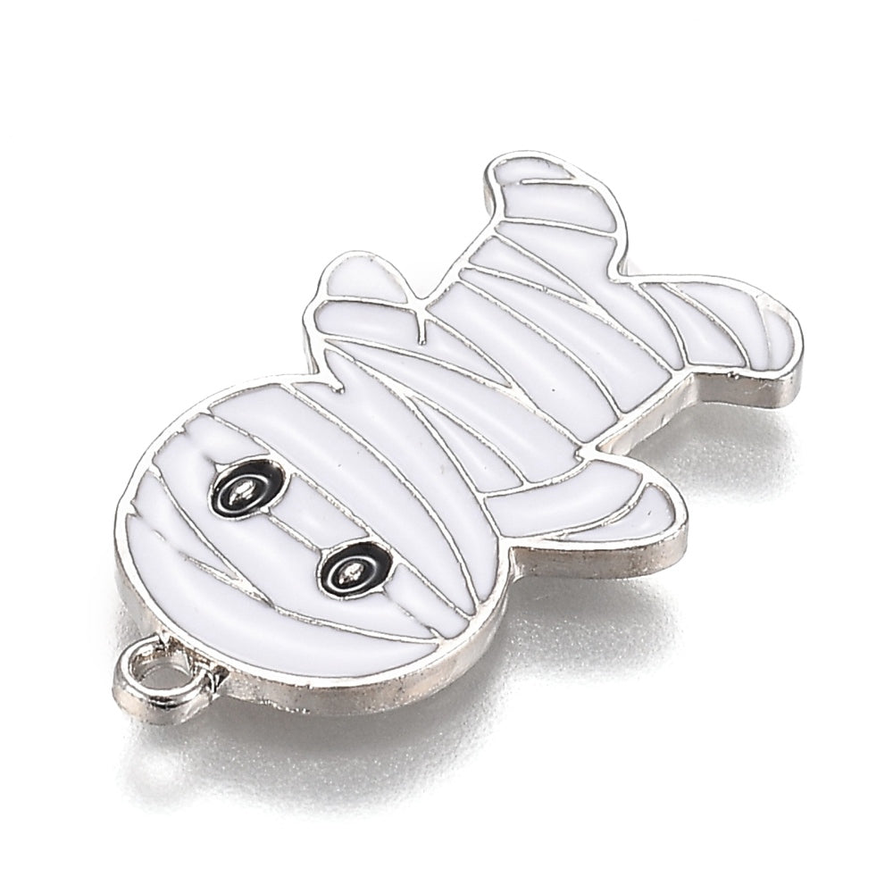 White Mummy Enamel Pendants 2 Pack The Pink Bead Shop
