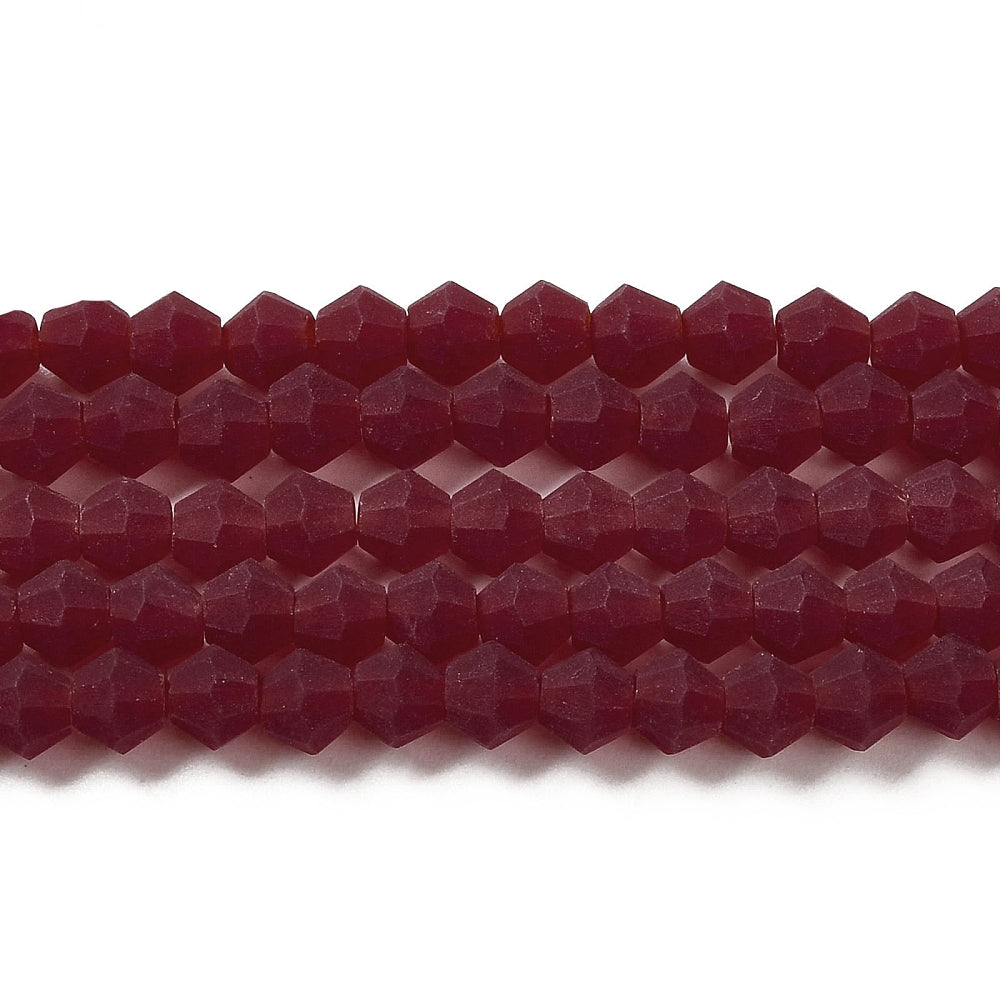 Crystal Frosted Glass Beads Strands, Grade AA, Faceted, Bicone, Assorted Colors 4mm
