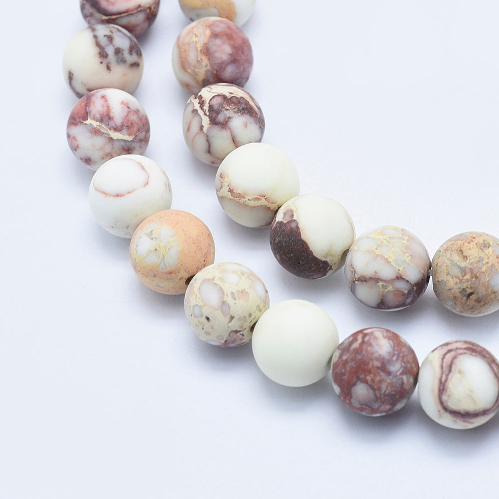 Natural Imperial Jasper Frosted Beige 8mm