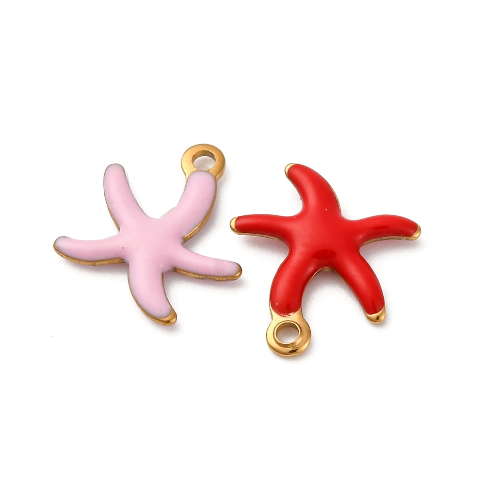 Starfish 304 Stainless Steel Charms 5pk