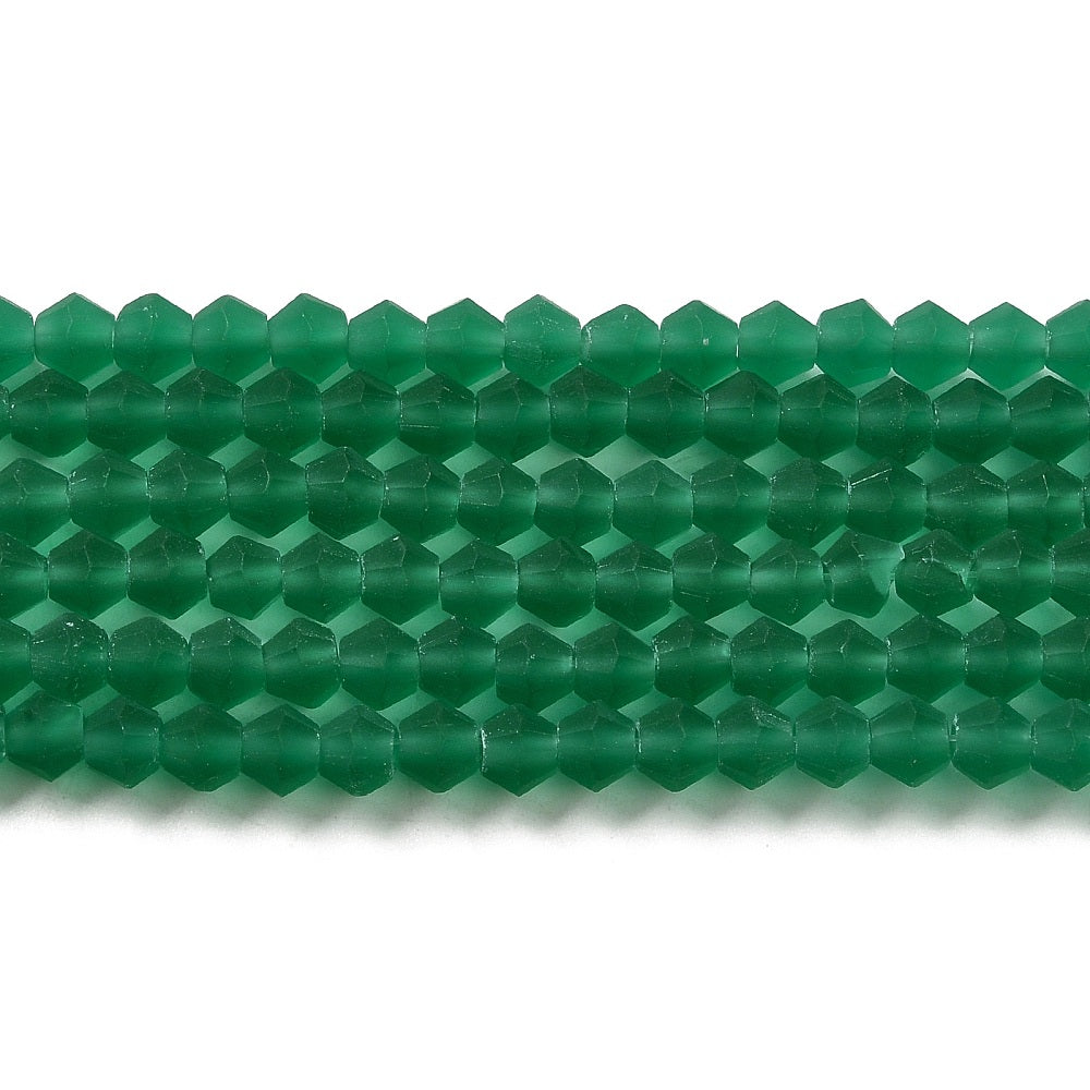Crystal Frosted Glass Beads Strands, Grade AA, Faceted, Bicone, Assorted Colors 4mm