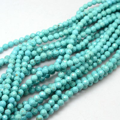 Howlite Faceted Turquoise Faceted 4mm