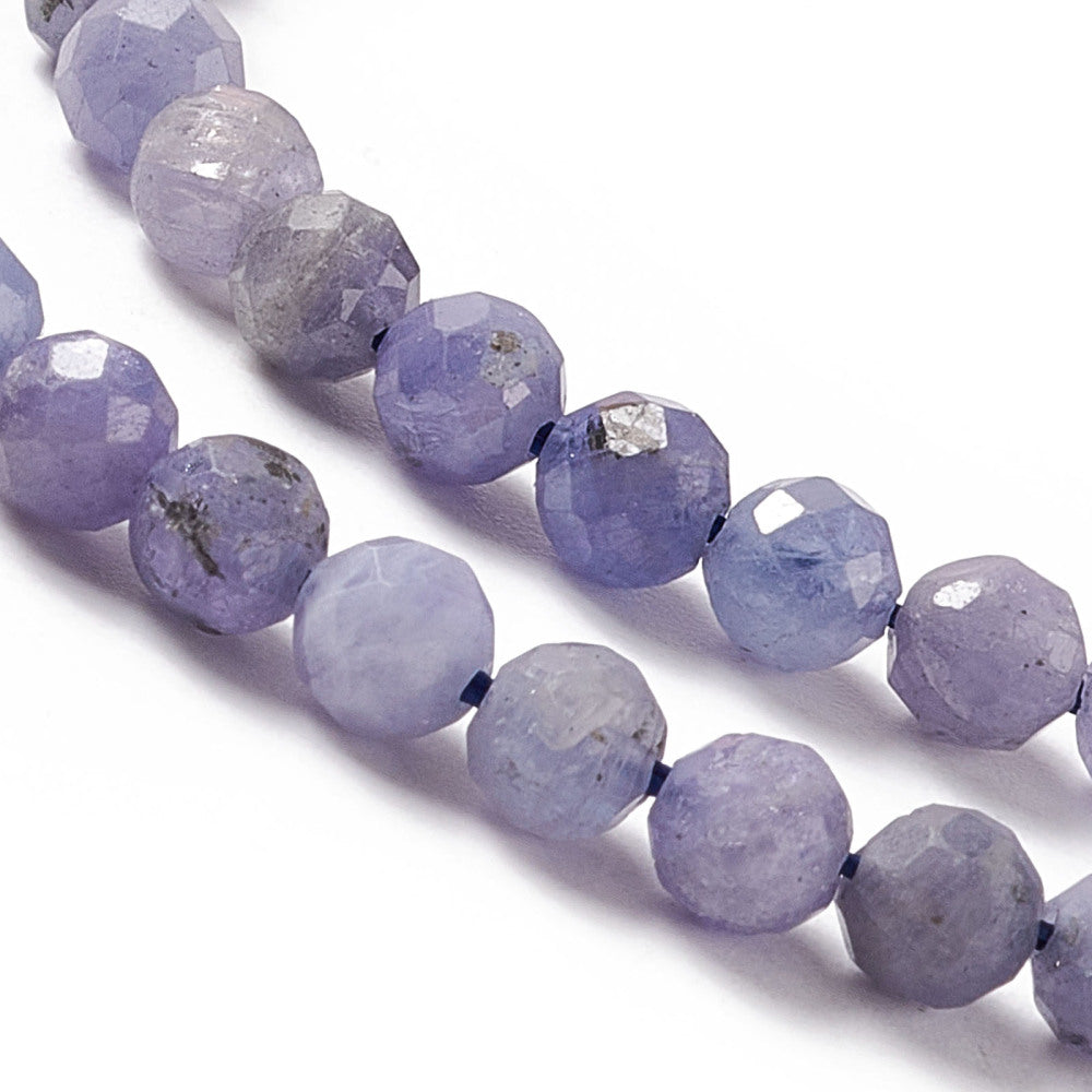 Natural Tanzanite Faceted Bead Strand 4mm