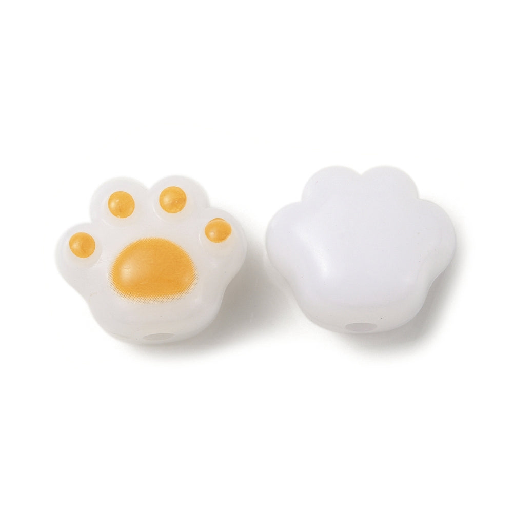 Cat Paws Acrylic Beads Mixed Color Bulk
