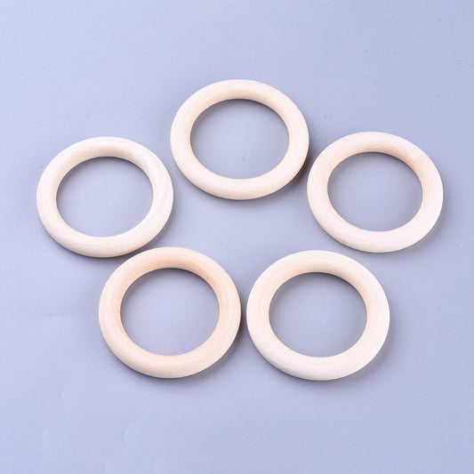 Unfinished Wood Linking Rings, Macrame Wooden Rings
