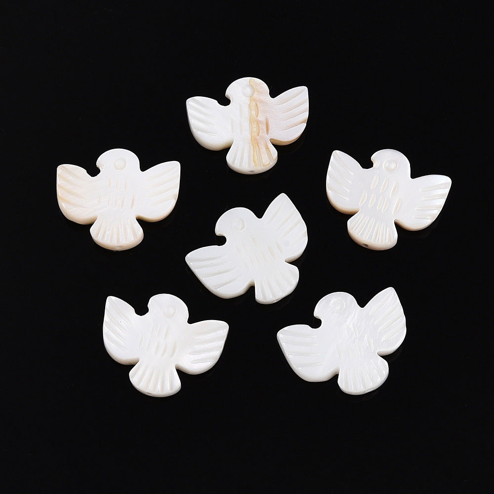 Freshwater Shell Carved Eagle Beads 3PK