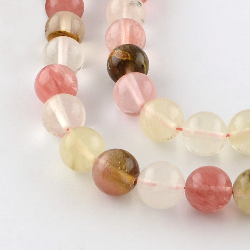 Tigerskin Glass Round Bead Strands Frosted 8MM