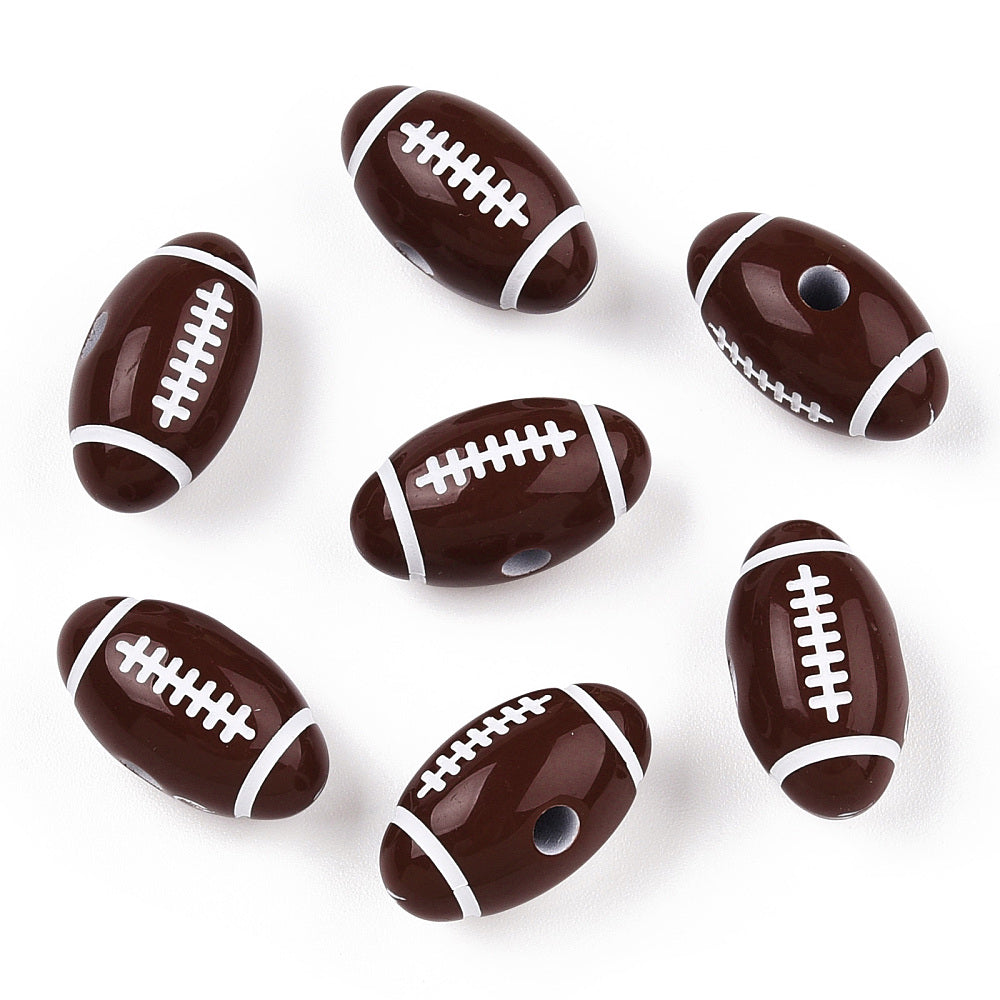 Football Craft Style Acrylic Beads Bulk