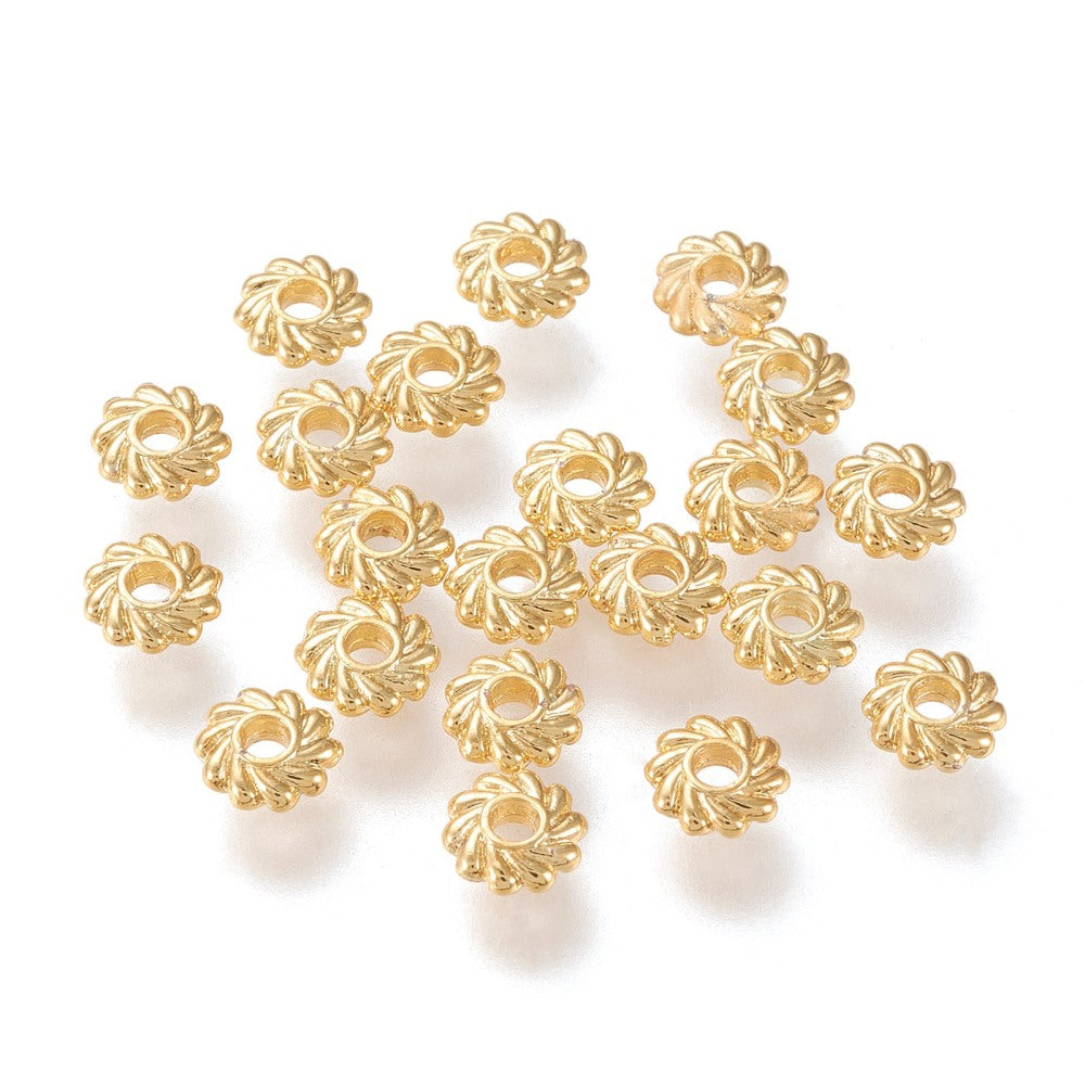 18k gold plated Flower Spacer 20pk