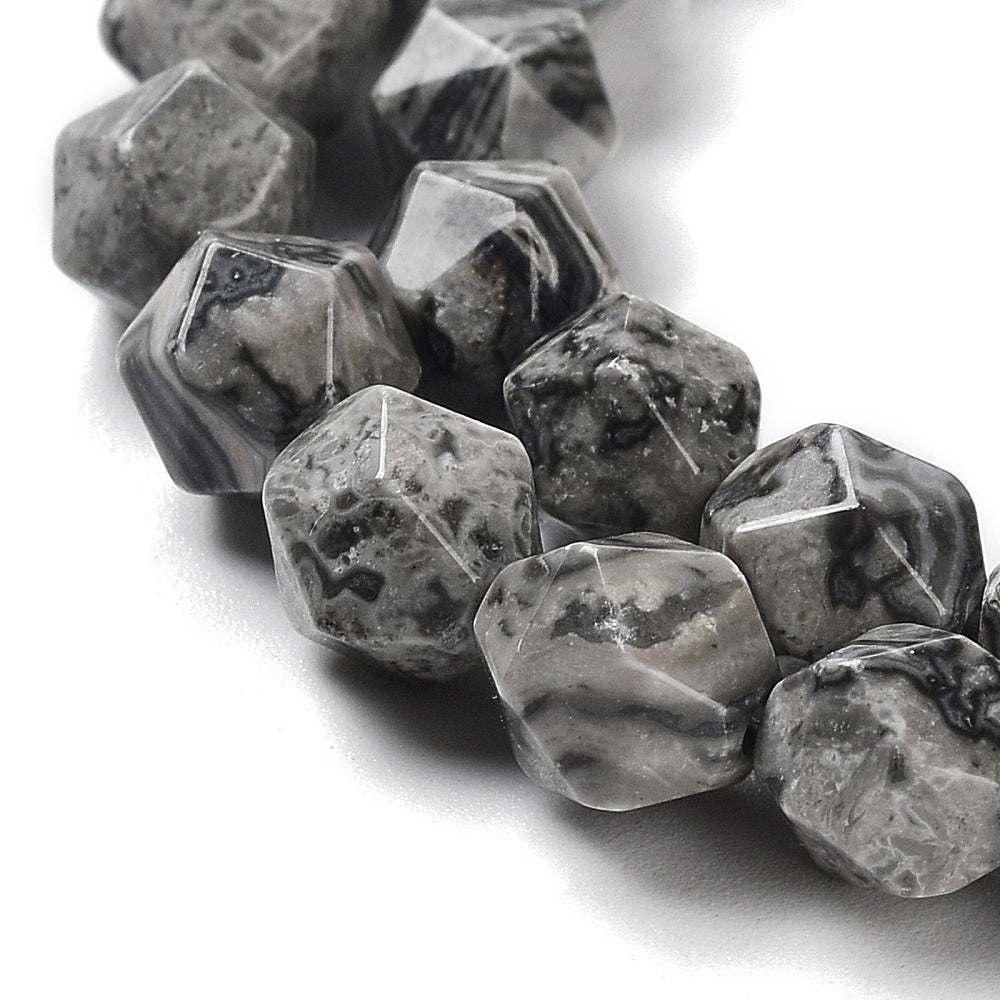 Map Stone Beads Faceted Star Cut Round 7.58.5x78mm (48–49pcs/Strand) The Pink Bead Shop