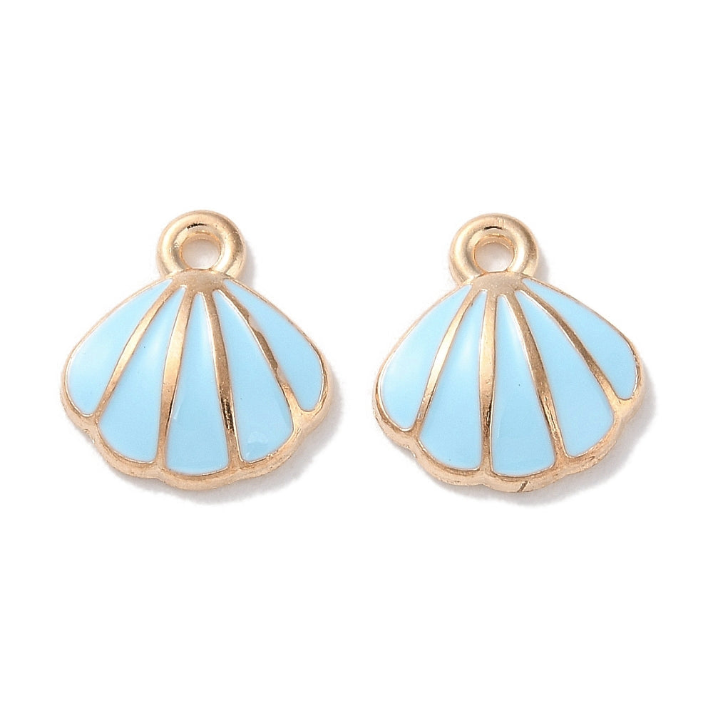 Shell Shape Enamel Pendants Asst Colors 5 Pack
