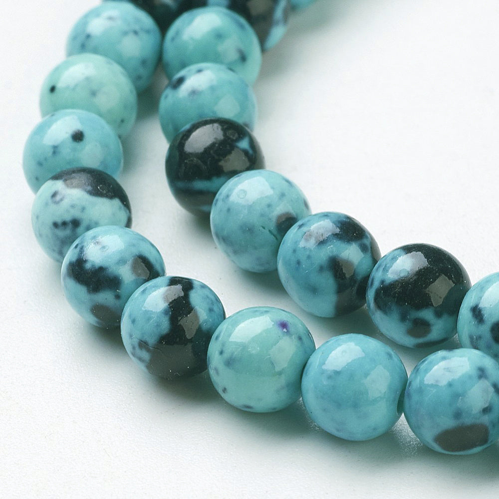 Jade Ocean Blue Beads – Round 8mm | The Pink Bead Shop Canada