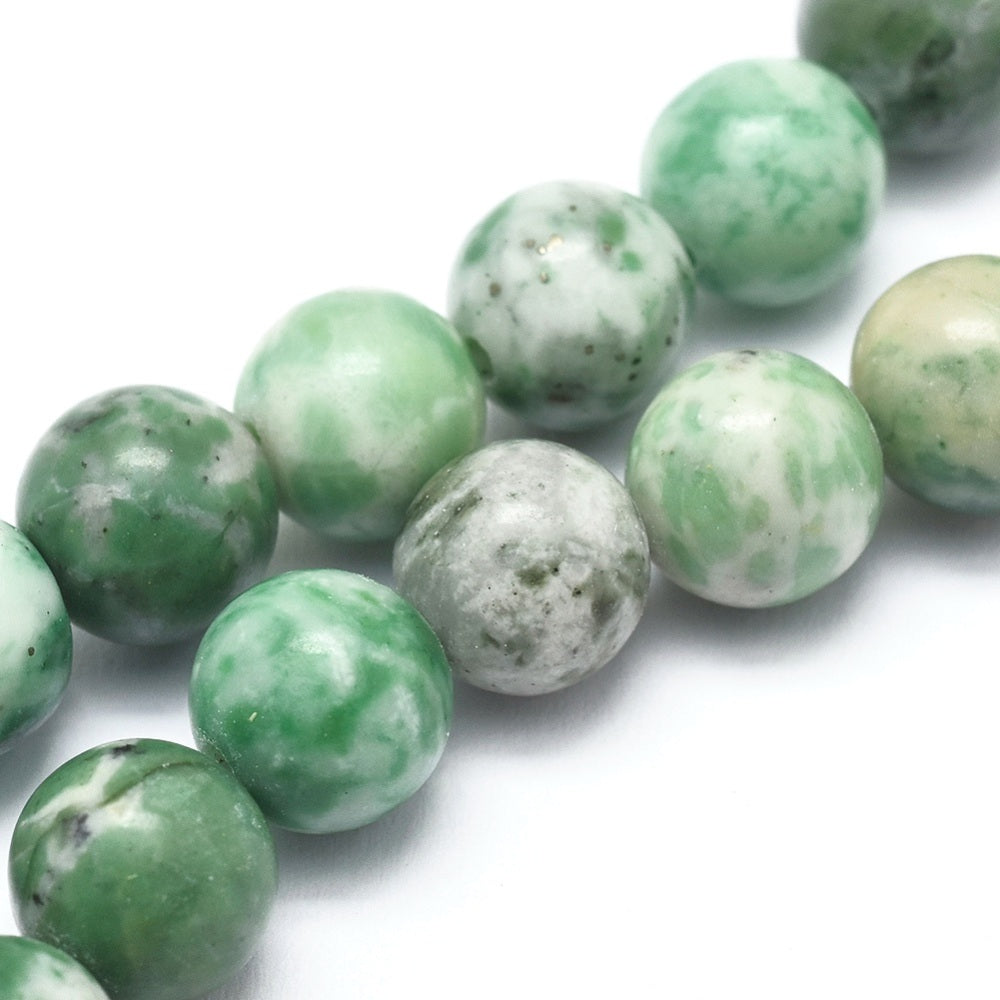 Green Spot Jasper Round Natural Asst Sizes