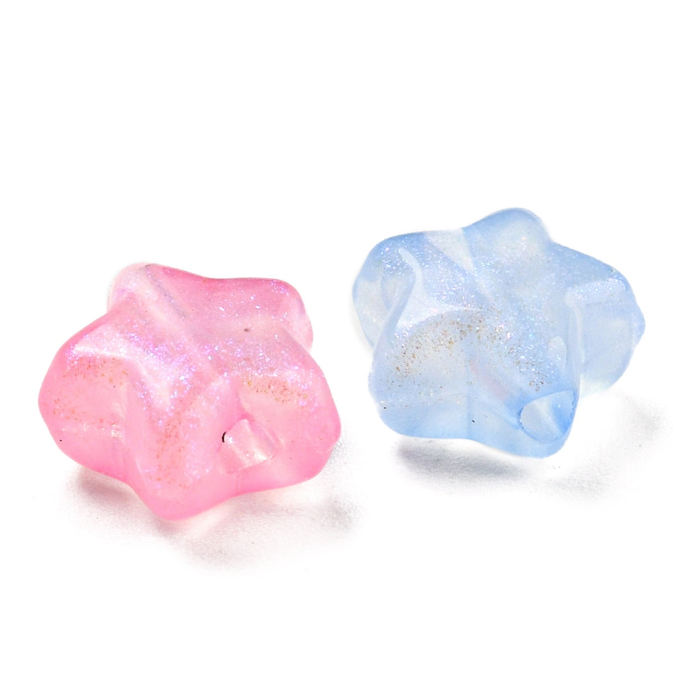 Glow in the Dark, Star Glitter Beads Mixed Color Bulk