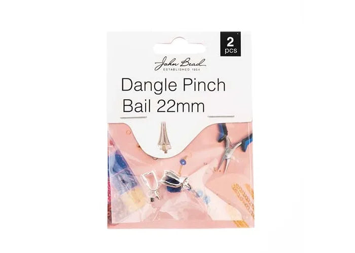 Dangle Pinch Bail 22mm 2 pieces Gold & Silver
