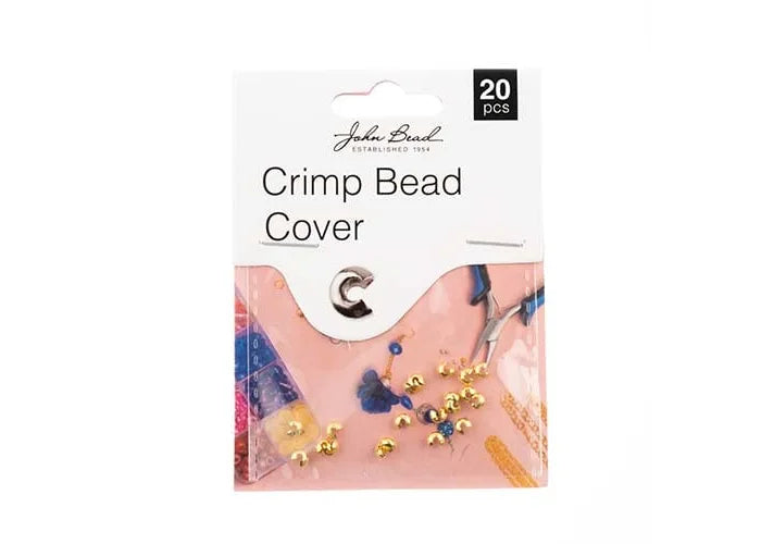 Bead Crimp Cover 3mm Silver or Gold 20pcs