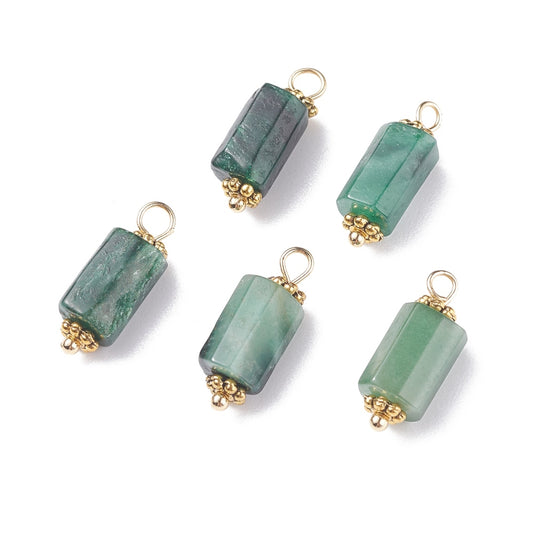 Natural Emerald Quartz Pendants, 2 pack