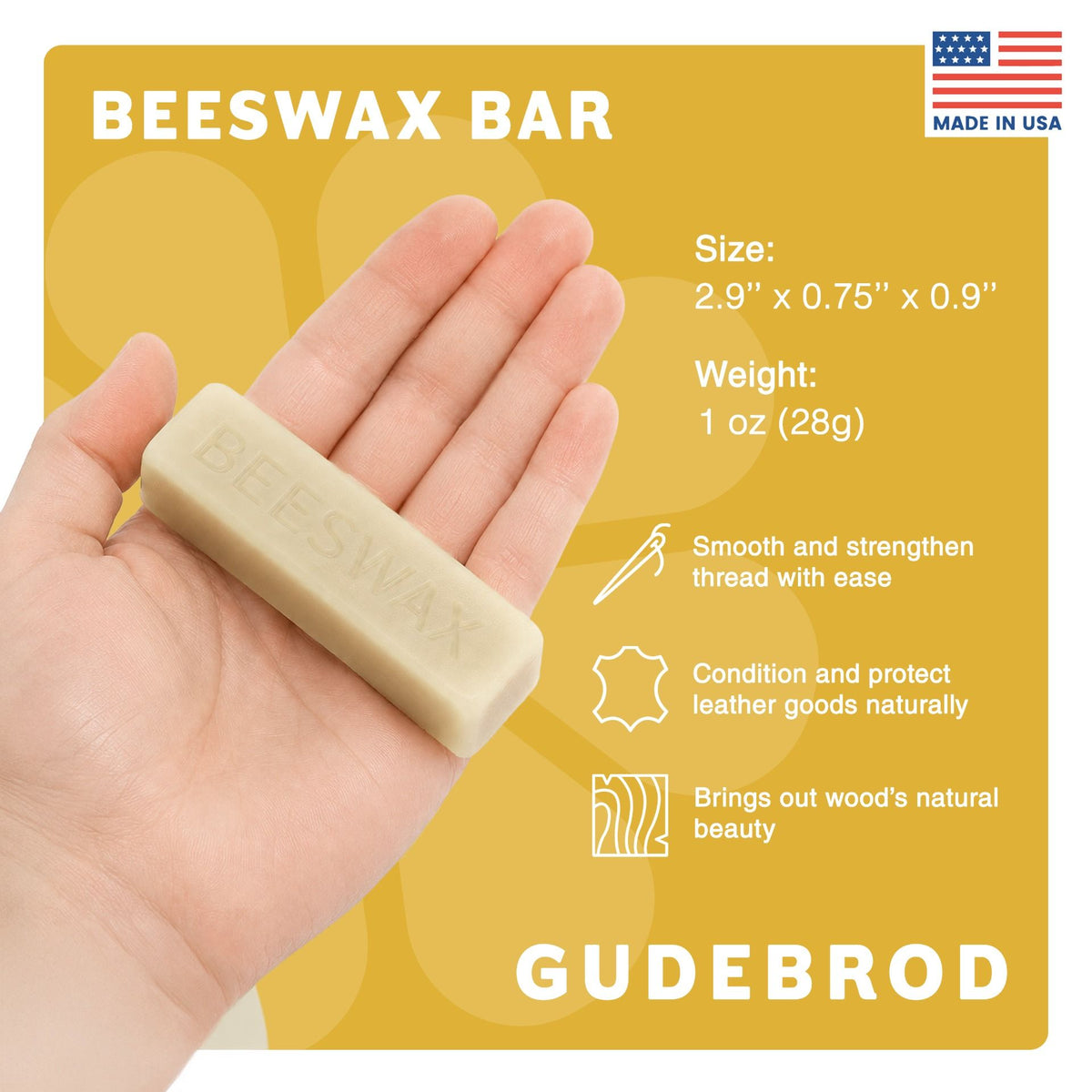 Gudebrod Beeswax Bar – White 1 oz | The Pink Bead Shop Canada