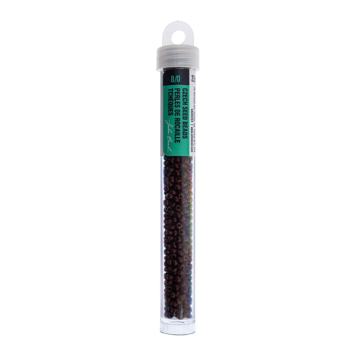 Czech Seed Beads 8/0 Opaque Dark Brown – Approx. 22g Vial | The Pink Bead Shop Canada